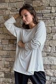 Agnes Stripe Trapeze Top White